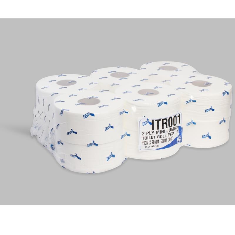 MINI JUMBO TOILET ROLLS 150MTR 60MM CORE