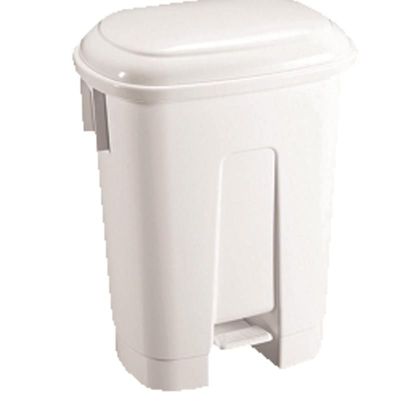 60LTR WHITE HEAVY DUTY PEDAL BIN