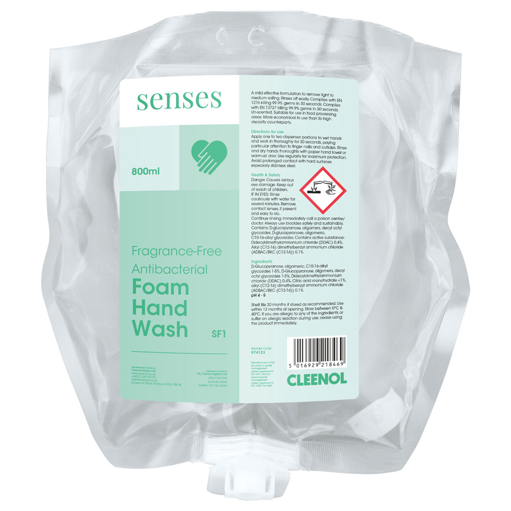 SENSES  ANTIBACTERIAL FRAGRANCE FREE FOAM HAND WASH