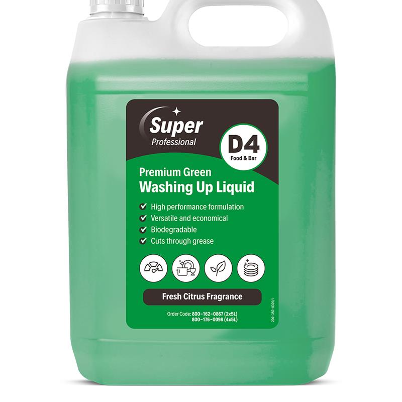 5 L SUPER PREMIUM GREEN DETERGENT WASHING UP LIQUID D4